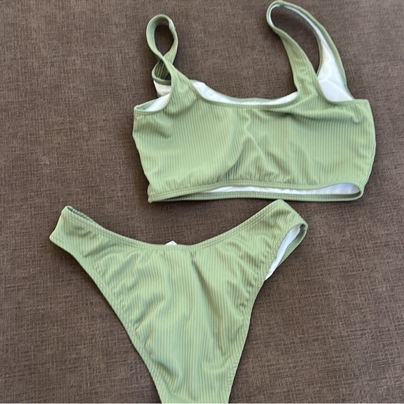 Salt + Cove Sage Ribbed Bikini Set - Picture 4 of 4